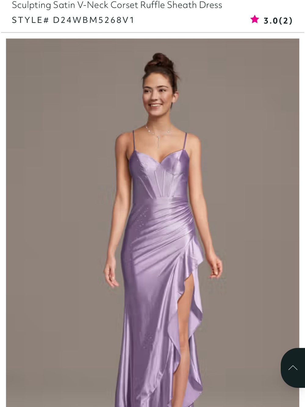 JULES AND CLEO
Sculpting Satin V-Neck Corset Ruffle Sheath Dress
